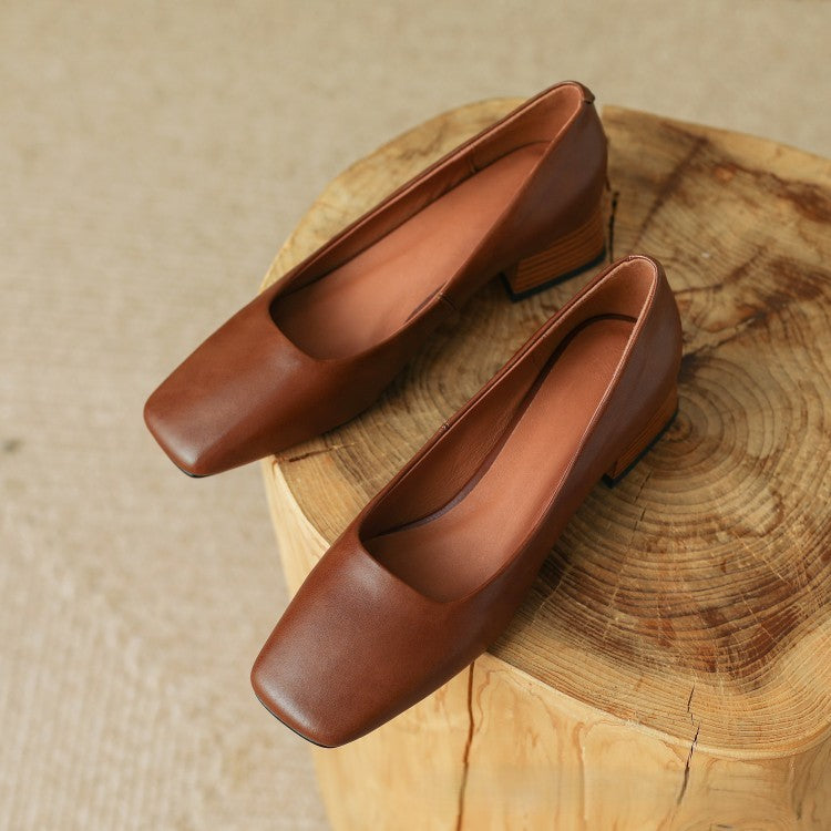Norvyn Square Leather Pumps