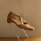 Eloria Leather Cross-Strap Heels