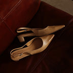 Celest Leather Slingback Heels