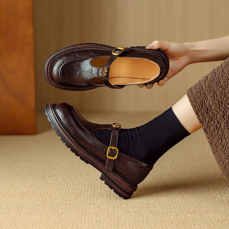 Brinell Leather Mary Janes