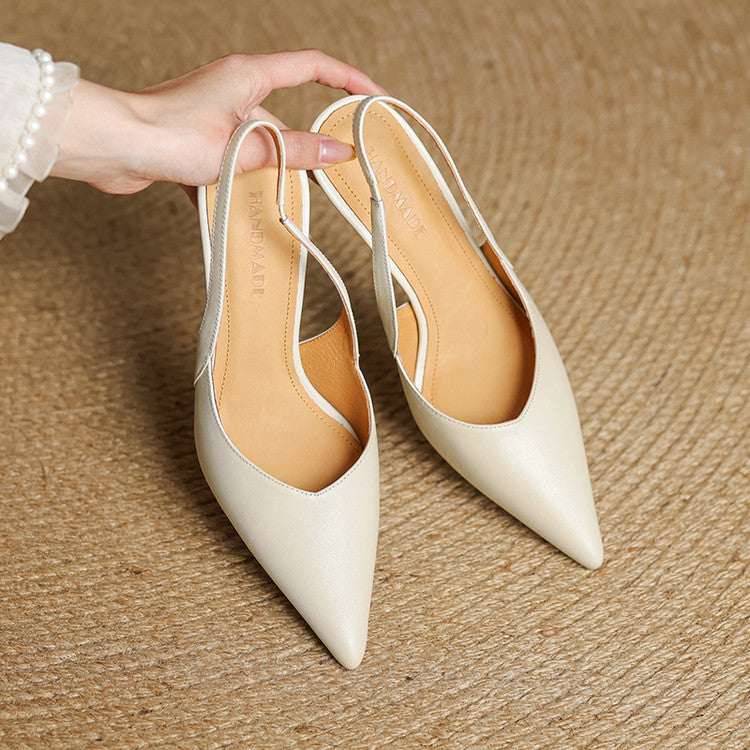 Aurel Slingback Leather Heels