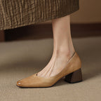 Caldré Leather Square Pumps