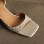 Élan Square-Toe Leather Heeled Sandals