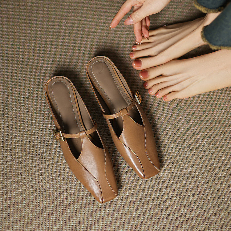 Luna Sculpt Leather Mules