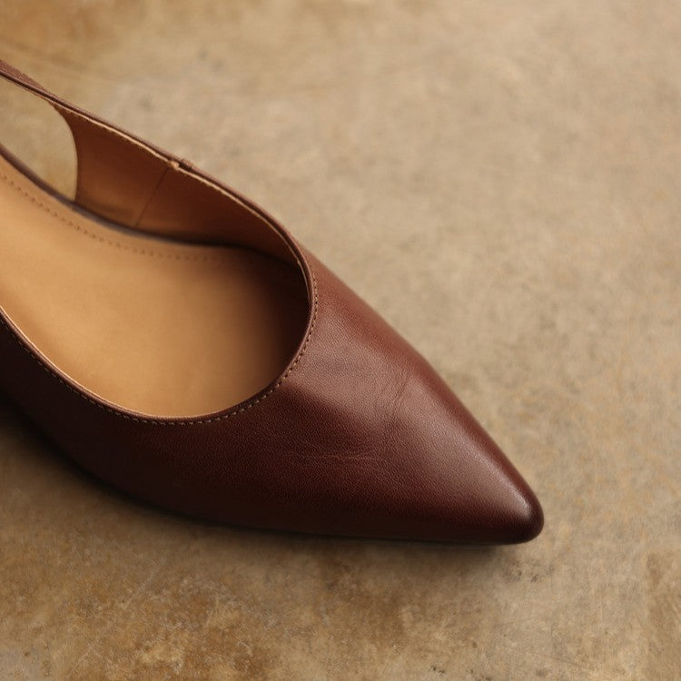 Celest Leather Slingback Heels