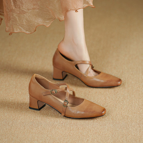 Mira Mary-Jane Leather Heels