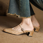 Rielle Strap Leather Mules