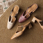 Rovell T-Bar Leather Mules