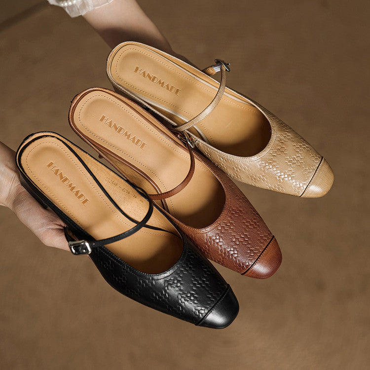 Rielle Strap Leather Mules