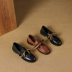 Caelen Bow Leather Loafers