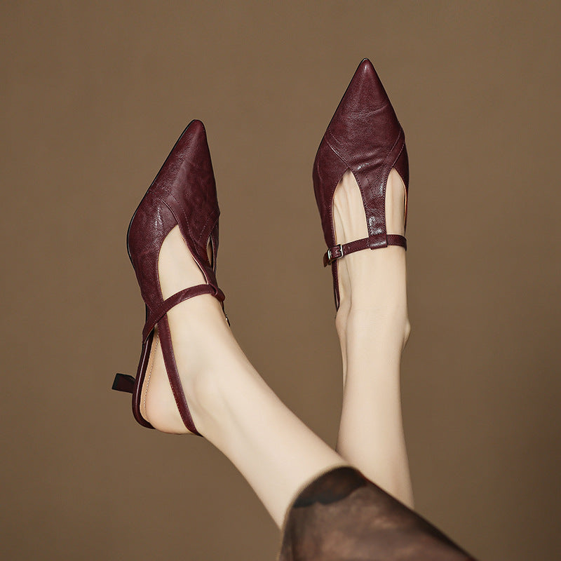 Aviel Pointed Leather Heels