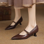 Eloria Leather Kitten Heels