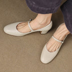 Caelen Leather Block Heels
