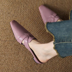 Virelle Cross Leather Mules
