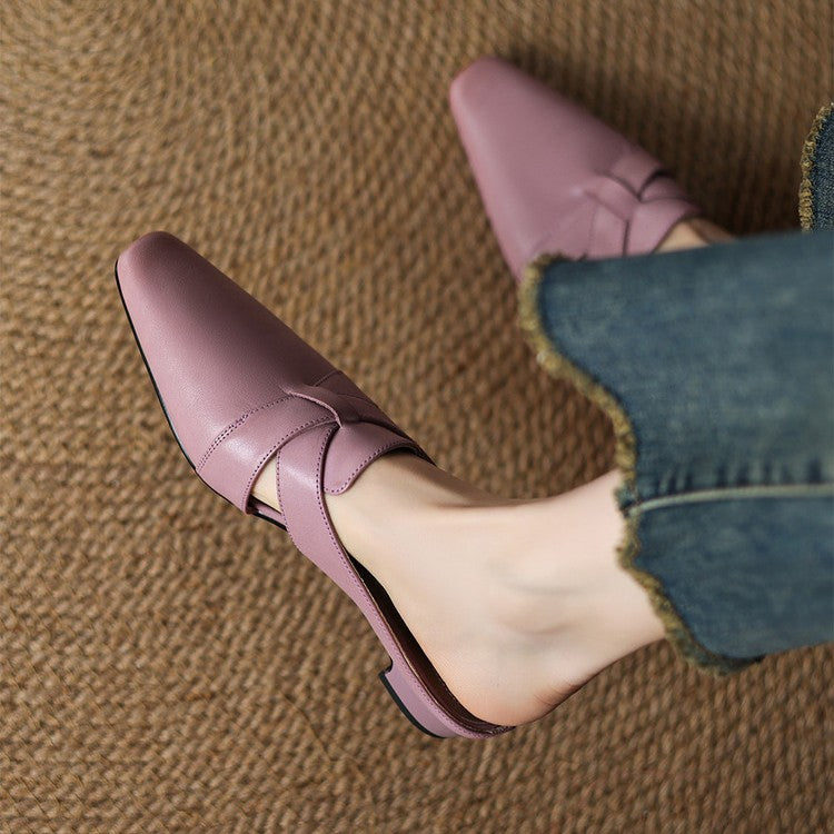 Virelle Cross Leather Mules