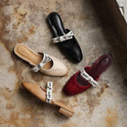 Maelle Bow Leather Mules
