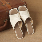 Caia Square-Toe Leather Mules