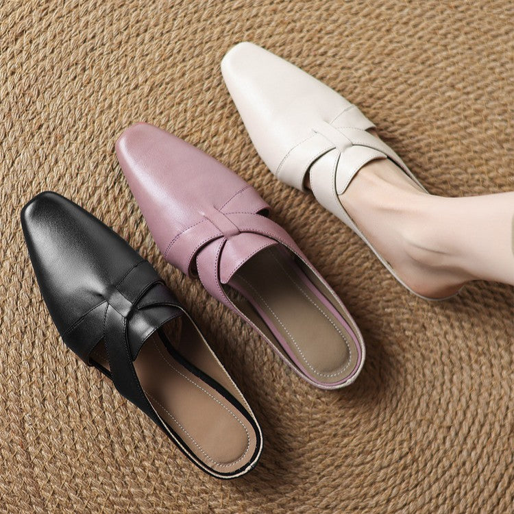 Virelle Cross Leather Mules