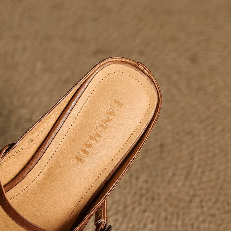 Rielle Strap Leather Mules