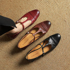 Esmira T-Strap Leather Mary Janes