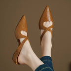 Elira Cross-Strap Leather Mules