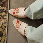 Noa Square-Toe Leather Mules