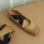 Calira Square Toe Leather Ballets