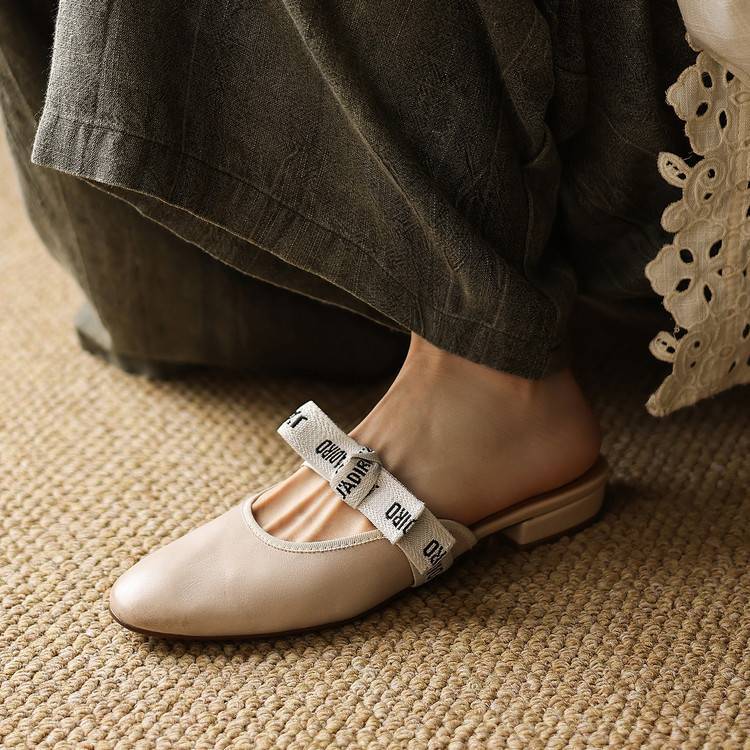 Maelle Bow Leather Mules