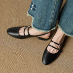 Norvie Leather Slingback Mary Jane Flats