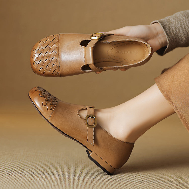 Velmora Woven Leather Loafers