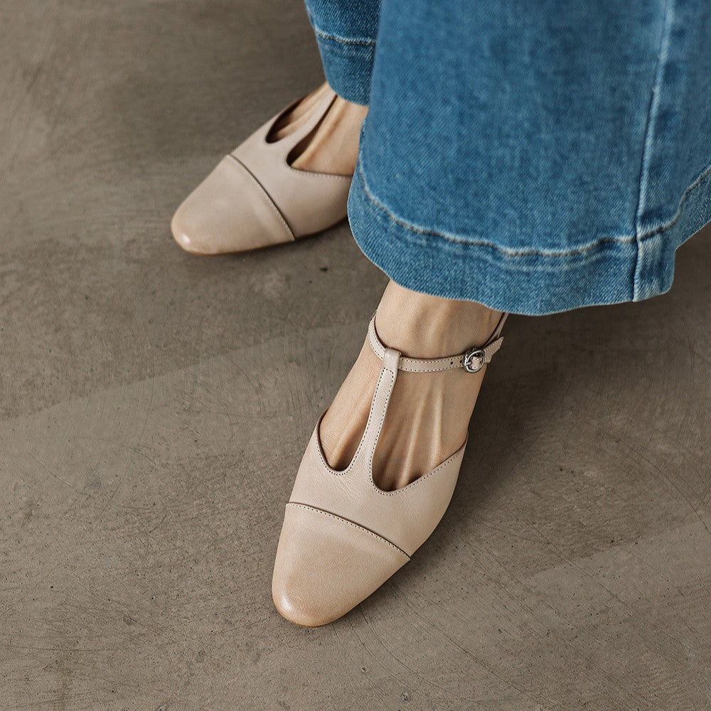 Rovell T-Bar Leather Mules
