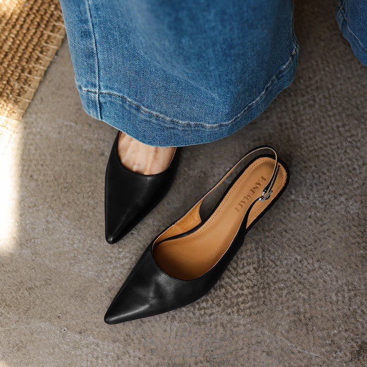 Celest Leather Slingback Heels