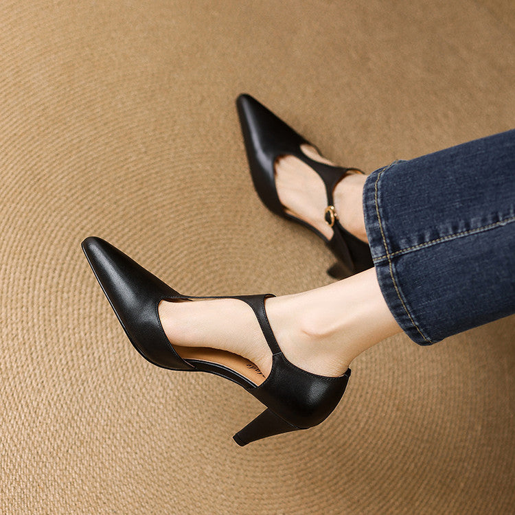 Rosie T-Bar Leather Heels