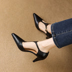 Rosie T-Bar Leather Heels