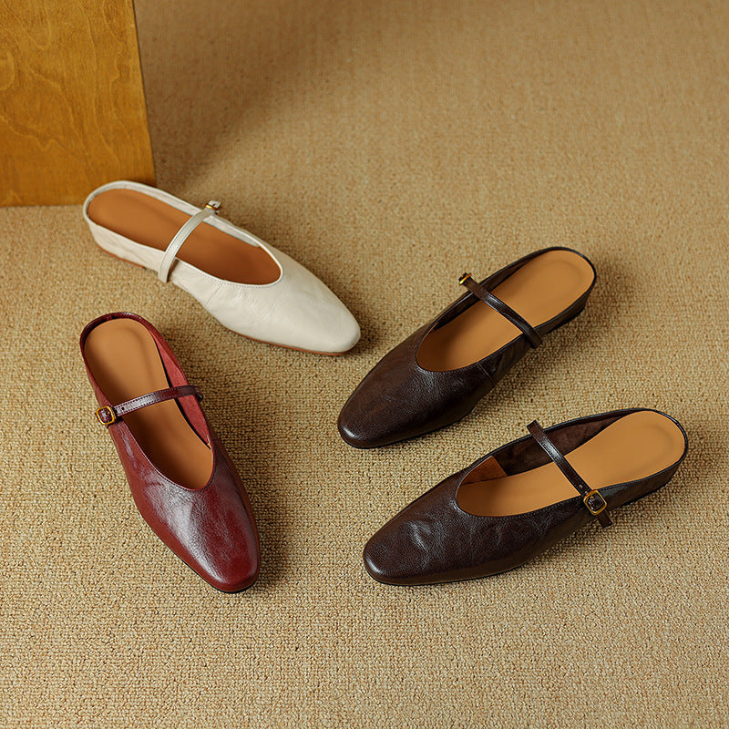 Celine Leather Strap Mules