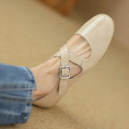 Morven Cross-Strap Leather Flats
