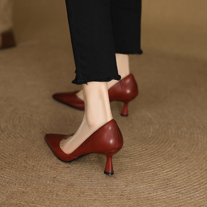 Loréne Curve Leather Heels