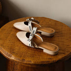 Maelle Bow Leather Mules