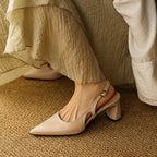 Cielle Leather Slingback Heels