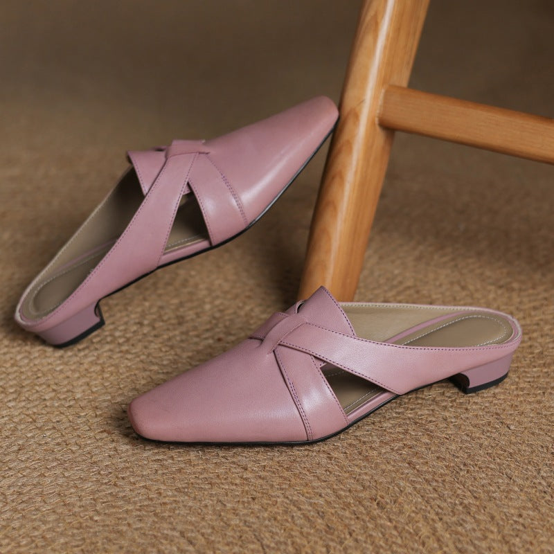 Virelle Cross Leather Mules