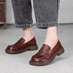 Demeris Leather Round-Toe Loafers