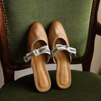 Maelle Bow Leather Mules