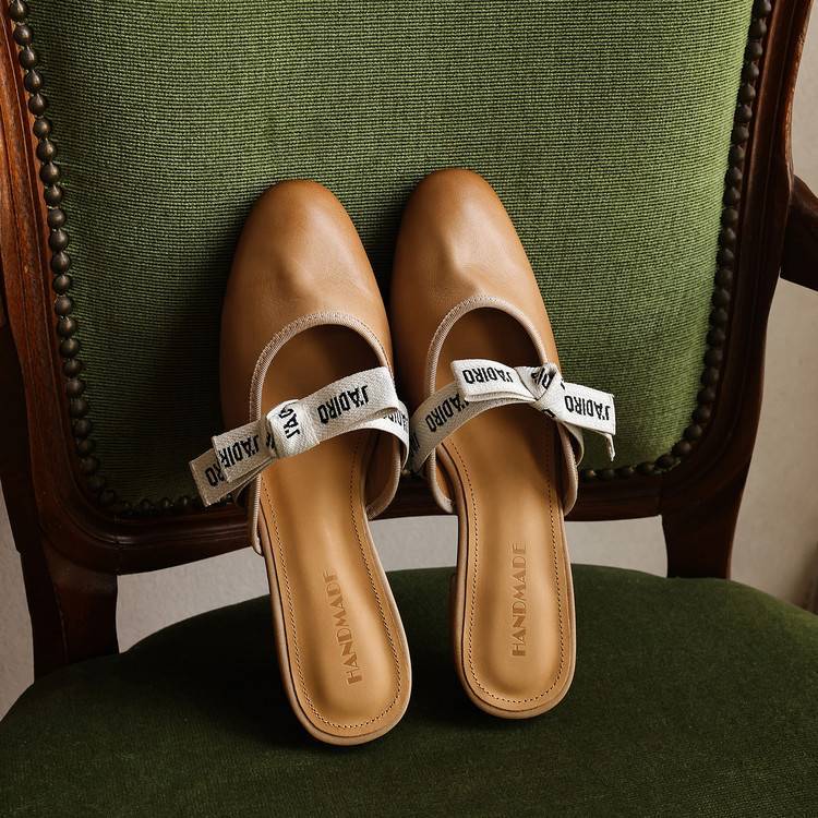 Maelle Bow Leather Mules
