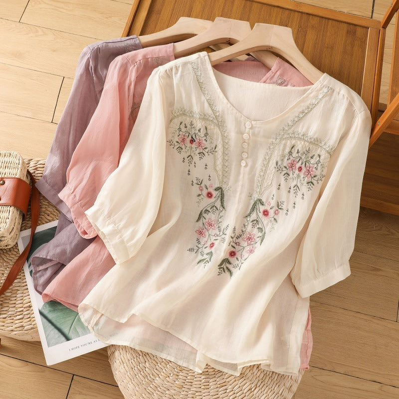 Embroidered Relaxed Blouse