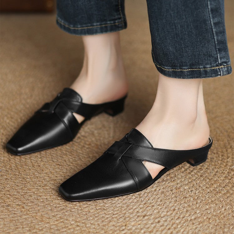 Virelle Cross Leather Mules