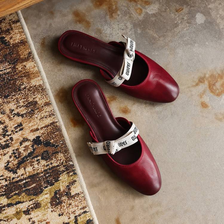Maelle Bow Leather Mules