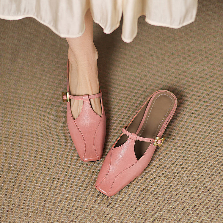 Luna Sculpt Leather Mules
