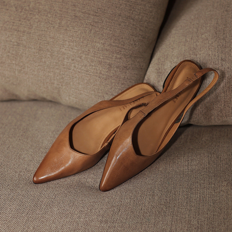 Vireya Slingback Leather Flats
