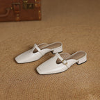 Nyra T-Strap Leather Mules