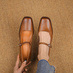 Cirelle Strap Leather Mary-Jane Heels